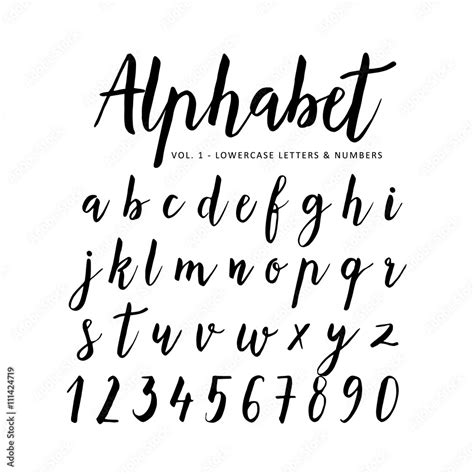 Hand drawn vector alphabet. Script font. Brush font. Isolated letters ...