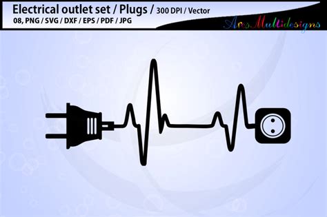 electric outlet plug electricity SVG / electric svg outline / printabl ...