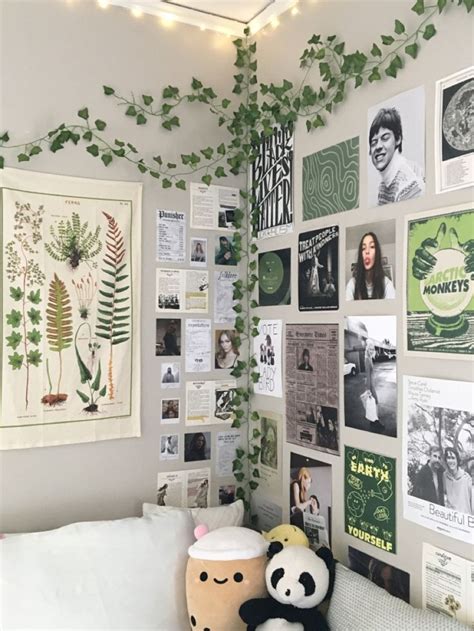 my room / wall collage aesthetic / green plant aesthetic | Room ideas bedroom, Indie room ...