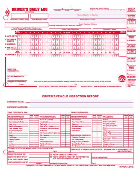 Printable Driver Log Sheets | shop fresh