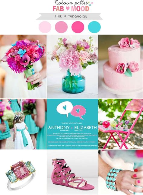 Pink and Turquoise Wedding colors palette | Turquoise wedding, Summer ...