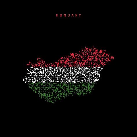 Hungary Flag Map, Chaotic Particles Pattern in the Hungarian Flag Colors. Vector Illustration ...