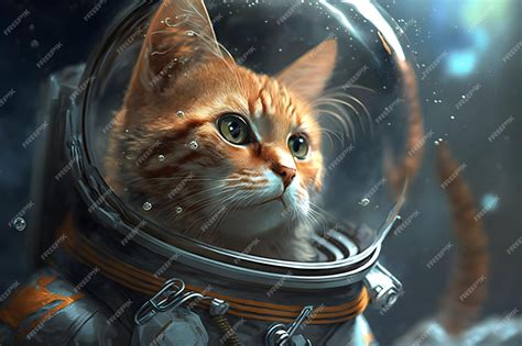 Premium AI Image | A cat in a space suit