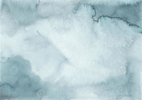 Watercolor smoke color background painting. Watercolour gray-blue texture, stains on paper. Hand ...