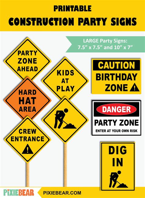 Construction Party Signs Printable Construction Birthday | ubicaciondepersonas.cdmx.gob.mx