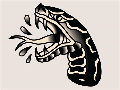 Vector Old School Style Tattoo Snake Design 9156308 Vector Art at Vecteezy