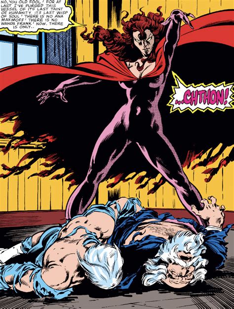 The Scarlet Witch possessed by Chthon in Avengers #186 – @scarletwitchpanels on Tumblr