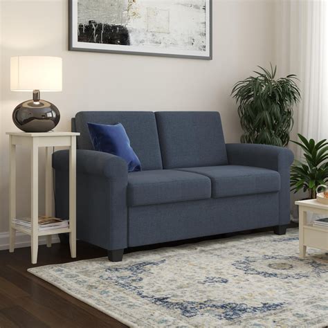 DHP Logan Loveseat Sleeper Sofa, Twin Sofa Bed, Blue Linen - Walmart ...