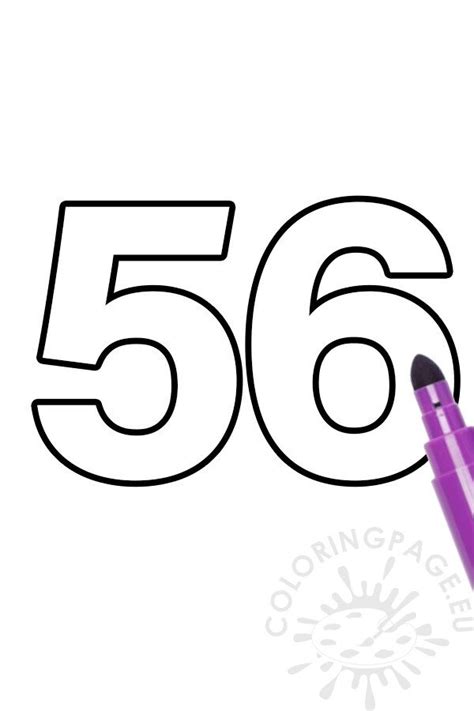 Free printable Number 56 | Coloring Page