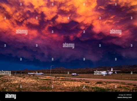 Mammatus clouds at sunset Stock Photo - Alamy