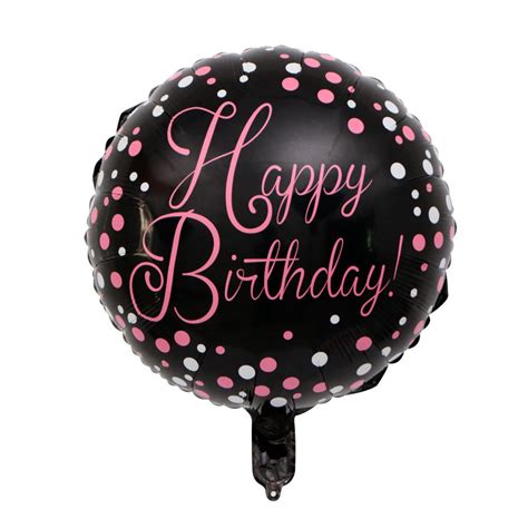 18inches Black & Pink Polkadot Happy Birthday Foil Balloon - Best Party Supplies Store in Nigeria