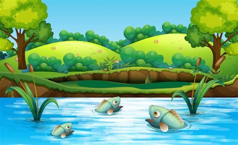 Fish Pond Cartoon Images - Free Download on Freepik