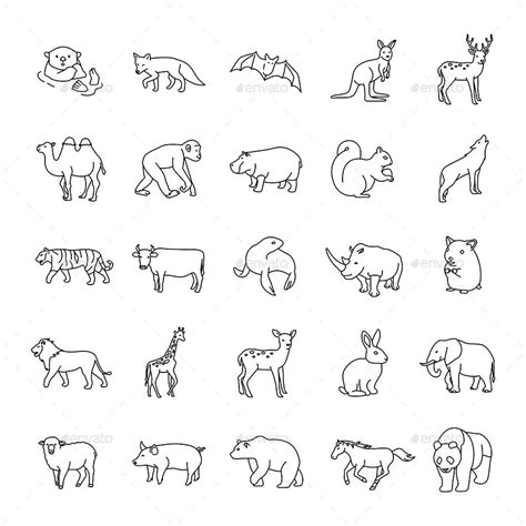 Wildlife animals silhouette stencil printable template – Artofit