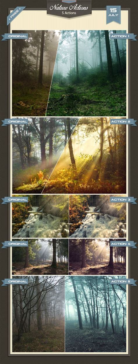 5 Free Nature Photoshop Actions * Easy to use. * The Real and the best effects for your photos ...