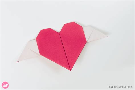 Origami Heart With Wings Video Tutorial - Paper Kawaii