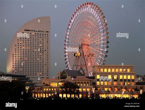 Japan, Yokohama, Minato Mirai, InterContinental, Ferris Wheel Stock ...