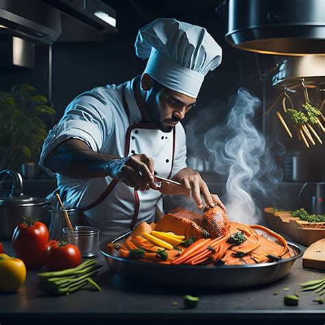 Premium AI Image | chef making food chef cooking