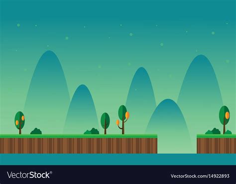 Art scenery cartoon style game background Vector Image