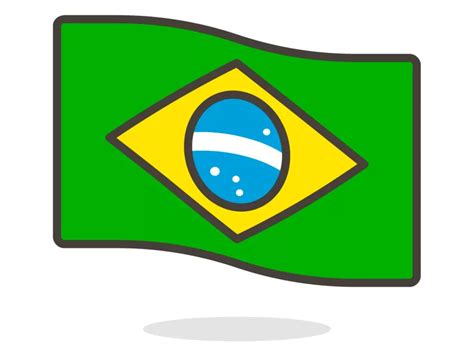 Brazil Flag Emoji Icon PNG vector in SVG, PDF, AI, CDR format