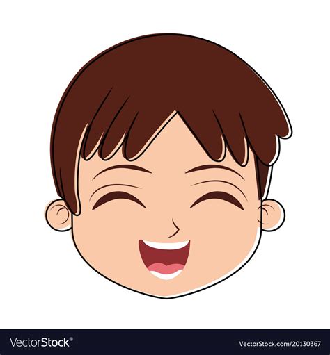 Cute boy face cartoon Royalty Free Vector Image