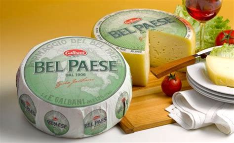 Bel Paese cheese. A mild, white creamy cheese made from cow's milk. It ...