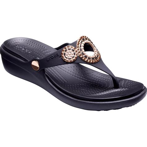 Crocs Women's Sanrah Diamante Wedge Flip Flops | Flip Flops | Shoes ...