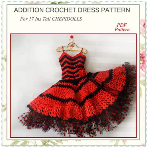 ADDITION PATTERN, Crochet Flamenco Dress Pattern for 17 Inch Tall Chepidolls - Etsy