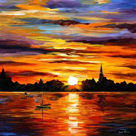 Orange Sunset Painting at PaintingValley.com | Explore collection of ...