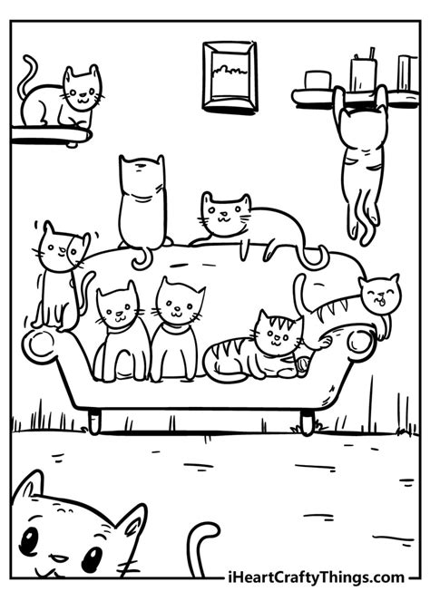 Cute Cat Coloring Pages - 100% Unique And Extra Cute (2021)