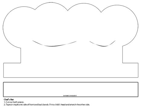 DIGITALE DOWNLOAD-koksmuts afdrukbaar. Witte papieren bakkerspet ...