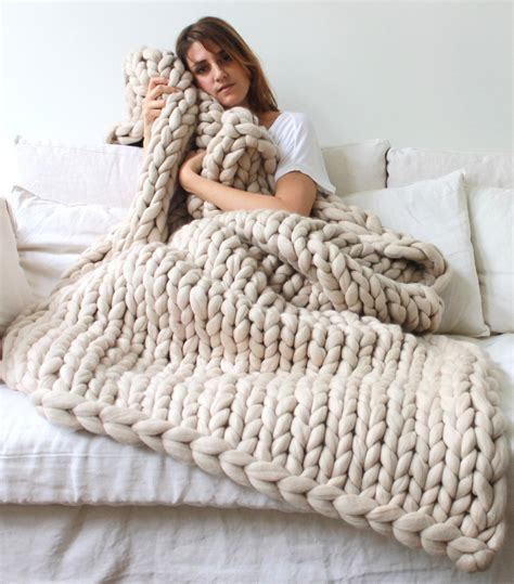 Super chunky knit blanket knitted blanket, chunky blanket, knit throw, super bulky blanket ...