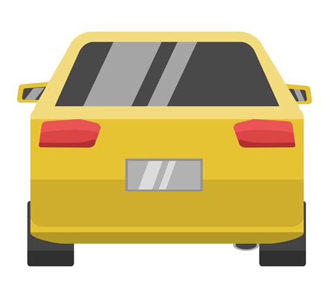 back view of yellow car 13722235 PNG