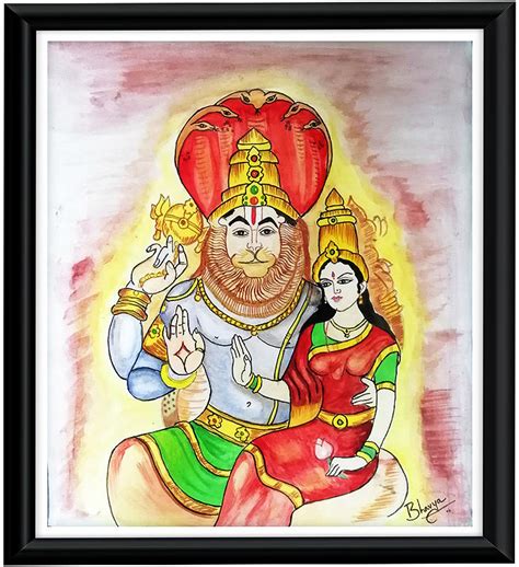 Lord Narasimha Painting by Bhavya - Fine Art America