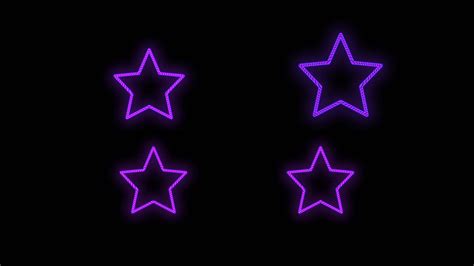 Premium stock video - Neon purple stars pattern in night