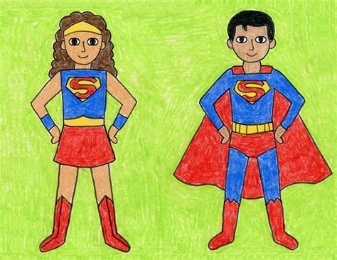 Easy How to Draw a Superhero Tutorial and Superhero Coloring Page