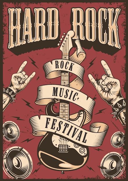 Rock and roll poster | Free Vector