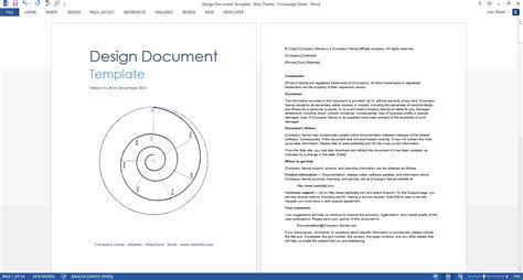 Design Document Template – Software Development Templates, Forms ...