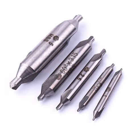 5Pcs/Set New HSS Center Drill Bit 2 Flute Shank diameter 3/4/6/8/12mm Drill Bit For Center Hole ...