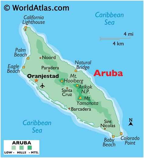 Aruba Map / Geography of Aruba / Map of Aruba - Worldatlas.com