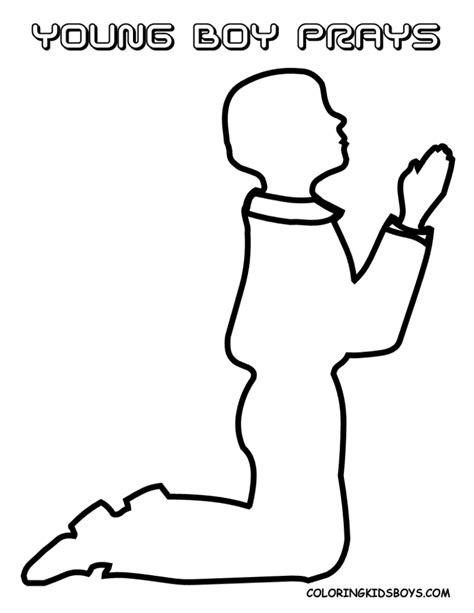 Children Praying Coloring Page - Coloring Home