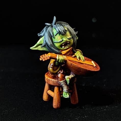 [OC][ART] - Goblin Bard Mini, sculpted, printed painted by me! : r/DnD