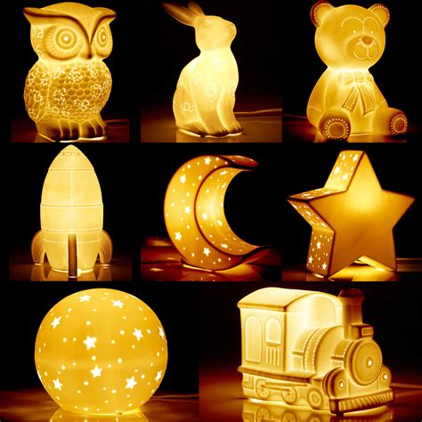 Childrens Kids Baby Night Light White Porcelain Bedroom Lamp Desk Fairy Lights | eBay