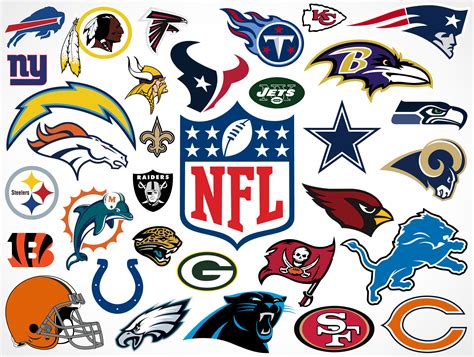 National Football League Team Vector Logos • Market Your PSD Mockups ...