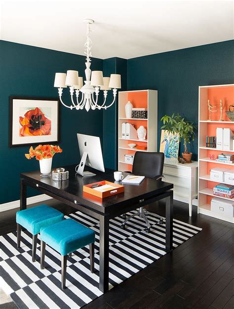 Hot Trend: 25 Vibrant Home Offices with Bold Orange Brilliance | Home office space, Home office ...