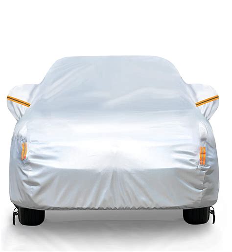 Audew 6 Layers Waterproof Full Car Cover with Zipper, UV Snow Rain Wind ...