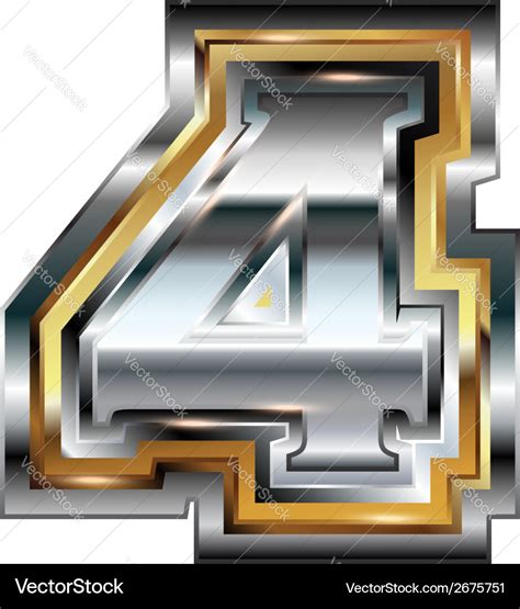 Fancy font number 4 Royalty Free Vector Image - VectorStock