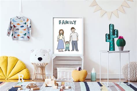 Family Wall Art Print Family Illustration Family Wall Decor - Etsy