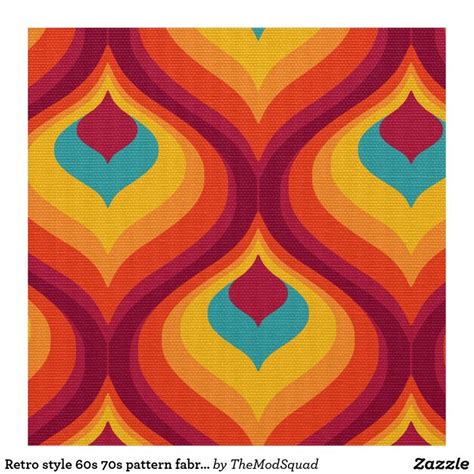 Retro style 60s 70s pattern fabric | Fabric patterns, Retro prints, Pattern