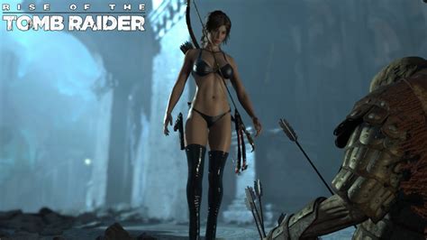 Rise of the Tomb Raider - Sexy Lara Croft in bikini and boots. Gameplay PC mod - YouTube