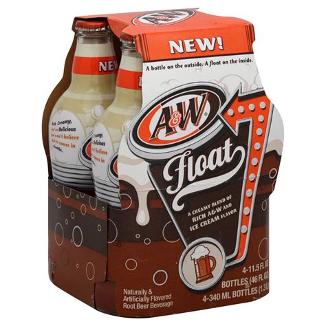 A&W Float Root Beer Beverage, Ice Cream Flavor, 4 - 11.5 fl oz (340 ml ...